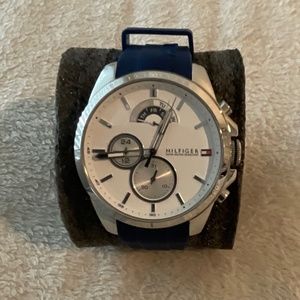 Tommy Hilfiger Silver and Navy Watch – Like New – Needs Battery